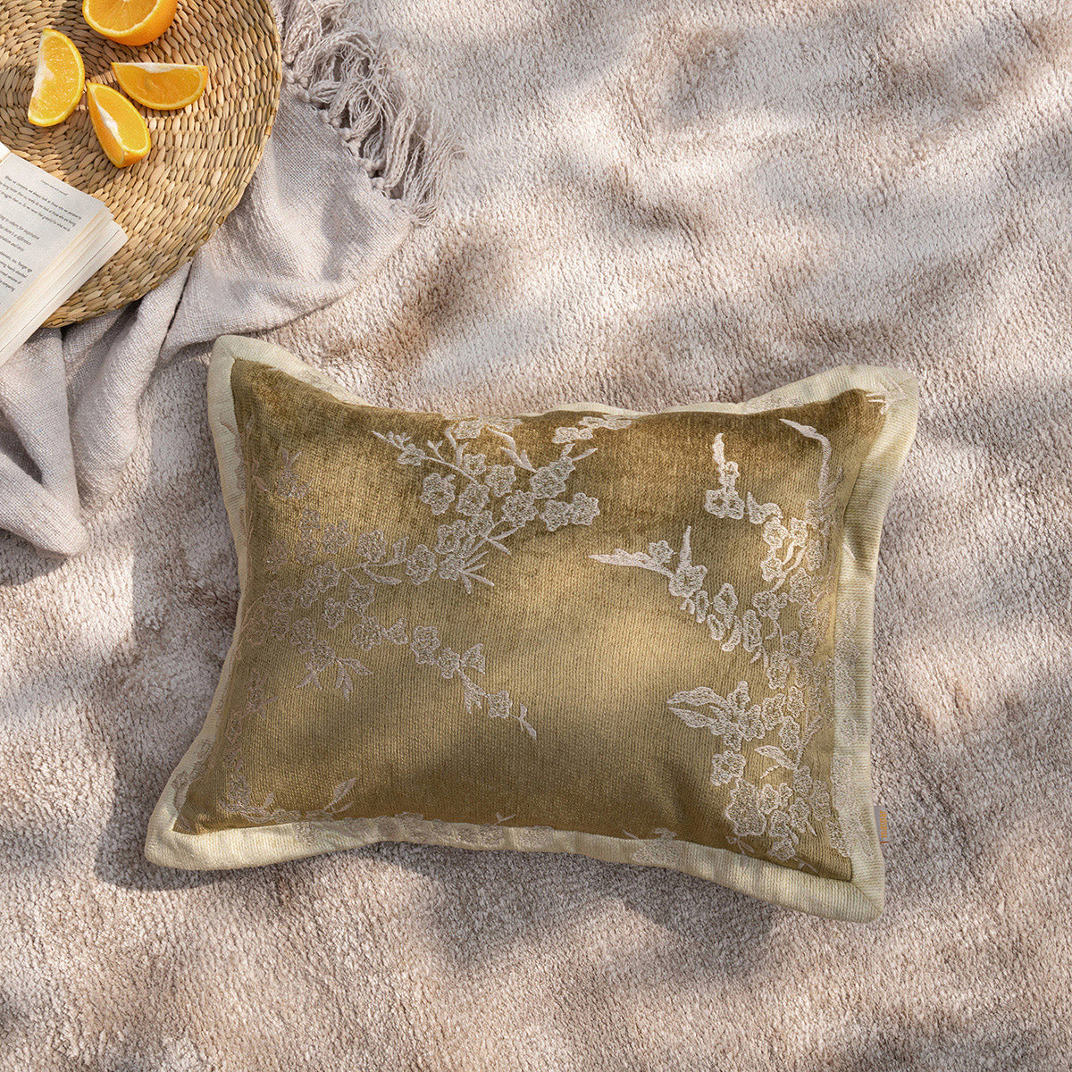 Imperial Essence Efflorescence Green Envy Cushion Cover