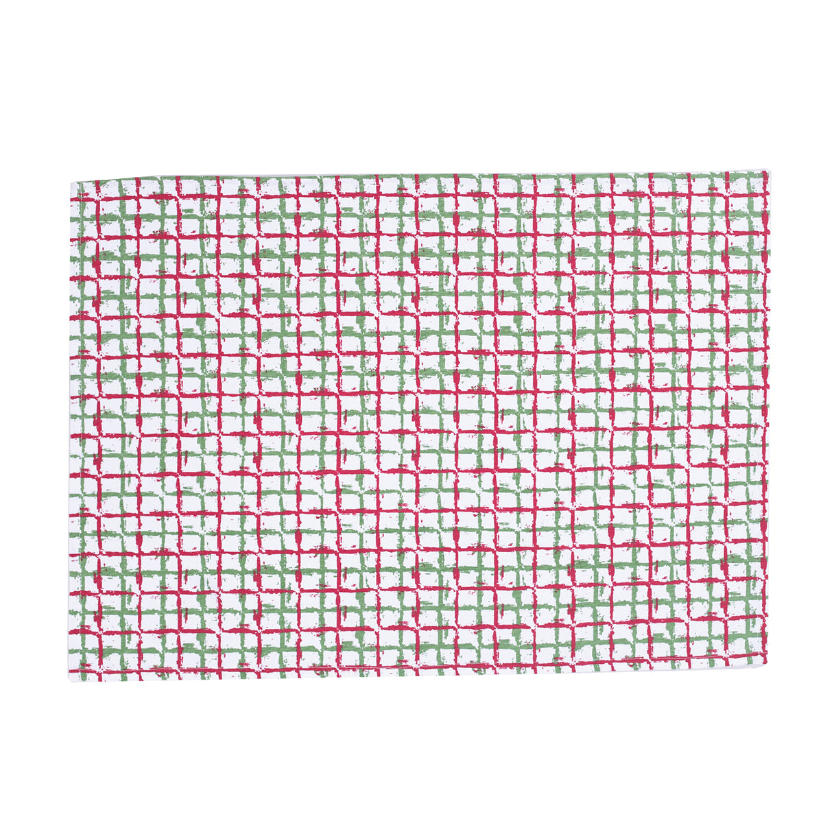 Textured Check / Solid Red/Green 3 Pc Kitchen Towel
