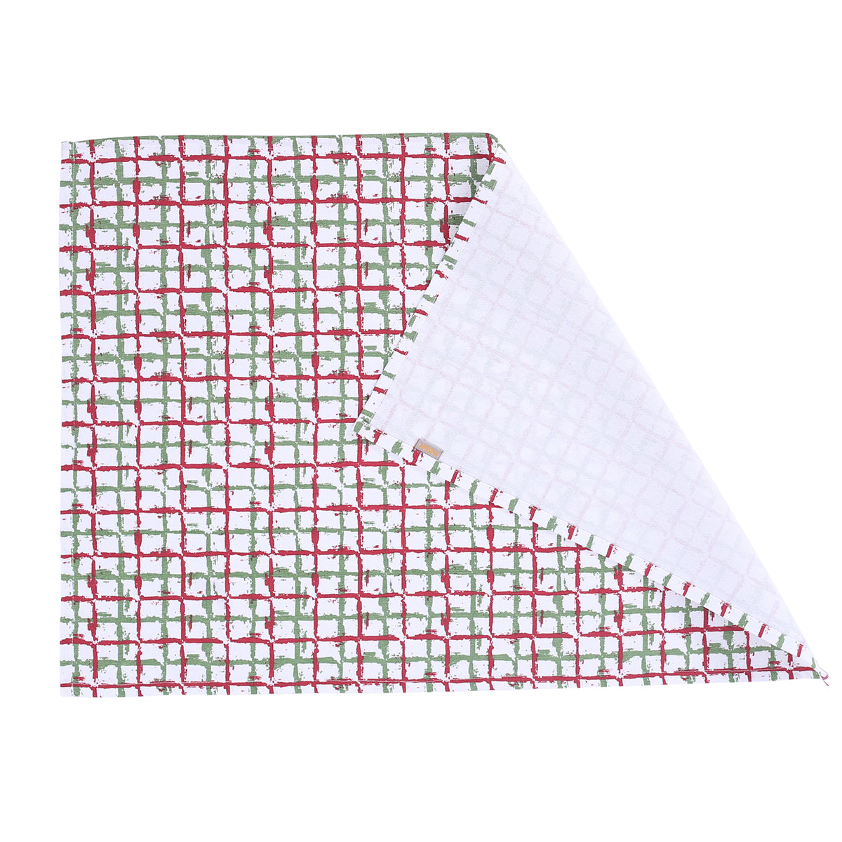 Textured Check / Solid Red/Green 3 Pc Kitchen Towel