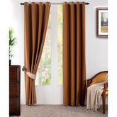 Ladder Stripe Solid 2PC Gold Curtain Set