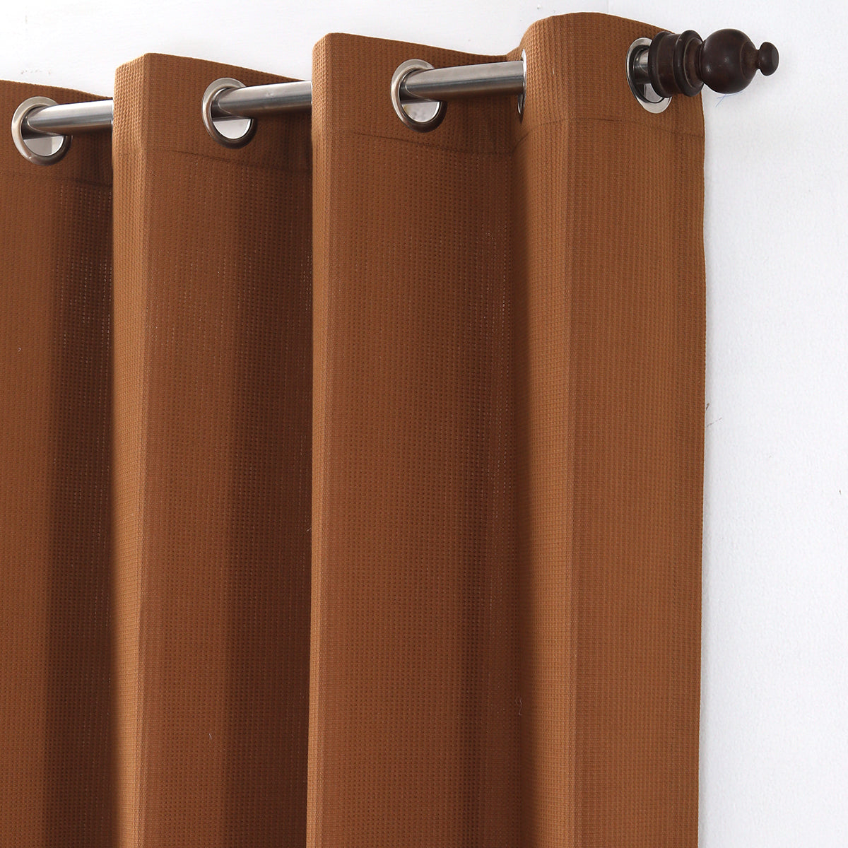 Ladder Stripe Solid 2PC Gold Curtain Set