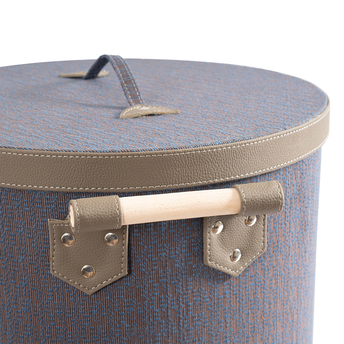 Laundry Basket Wedge Wood Blue 36X36X49.5CM Hazen