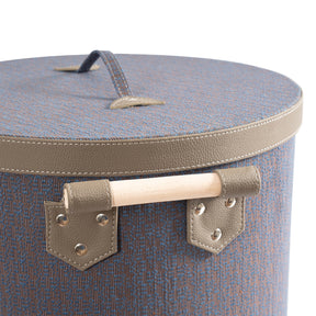Laundry Basket Wedge Wood Blue 36X36X49.5CM Hazen
