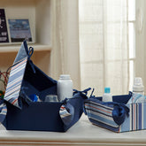 Little Maspar Sailor Stripe 100% Cotton Solid Set of 3 multi purpose tray Blue