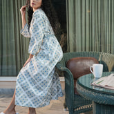 Luxe Boutique Finest Retro Printed 1Pc Ankle Length Robe/ Gown / Bath Robe In Box Packaing