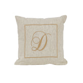 Maspar Machine Embroidery Monogram D/Cotton Flax Cushion Cover Beige