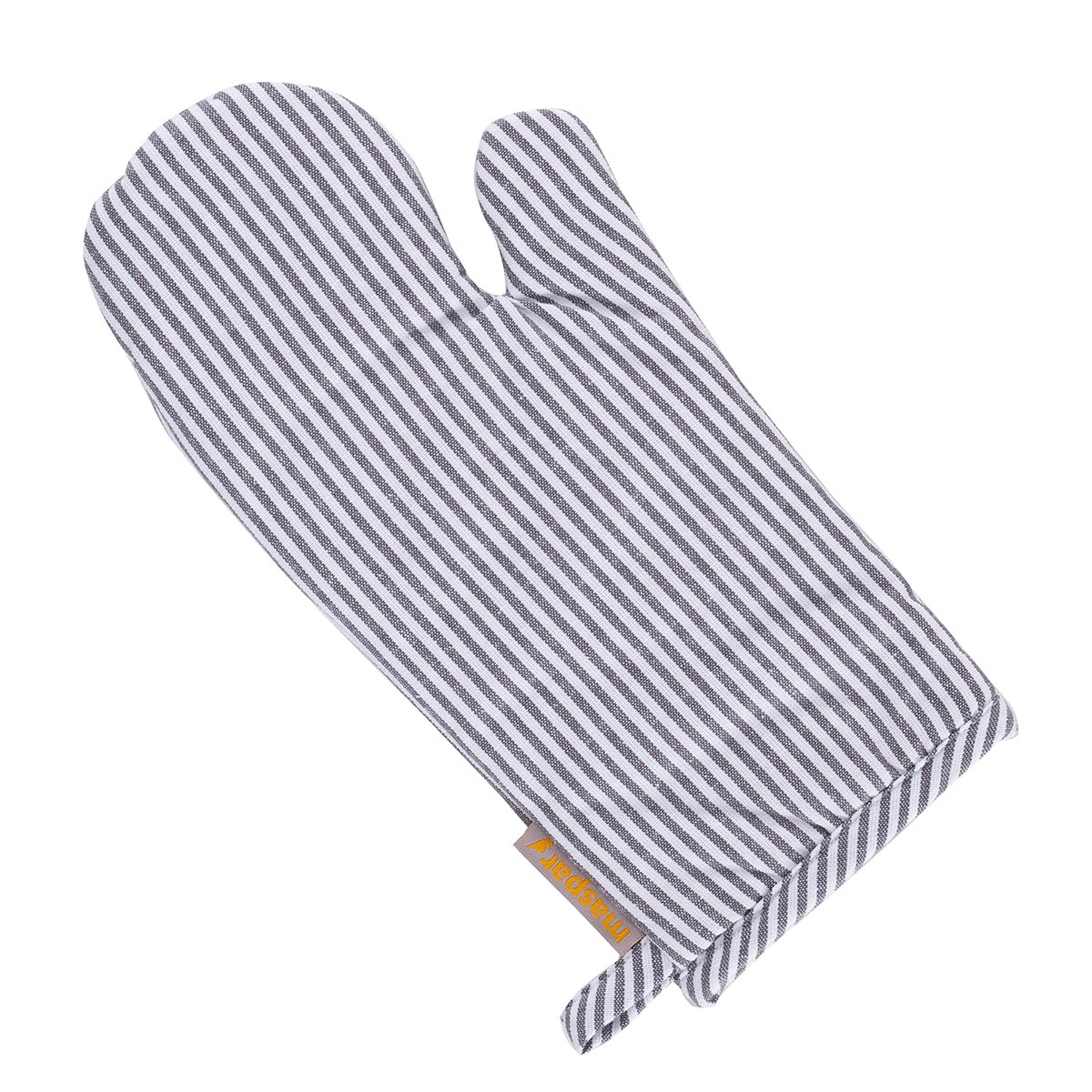 Maspar Printed Ticking Stripe 2 PC Oven Mitt Set Black