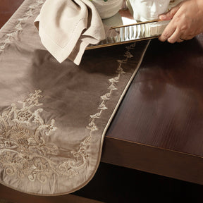 Maspar Runner Embroidered Hand Finished Grandeur Brown