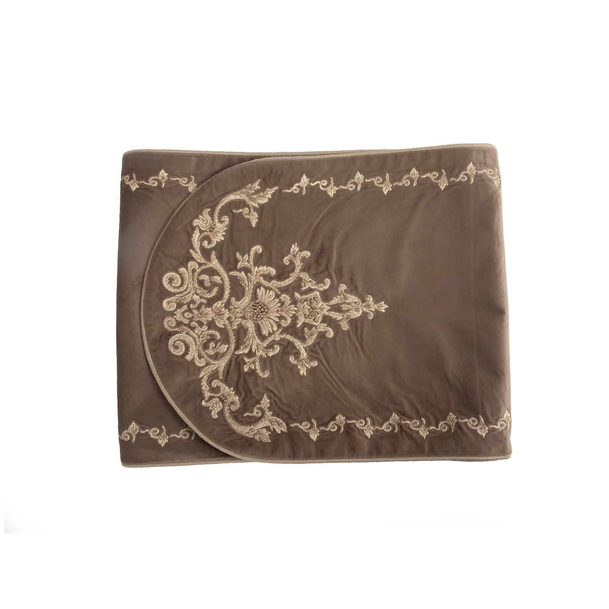 Maspar Runner Embroidered Hand Finished Grandeur Brown