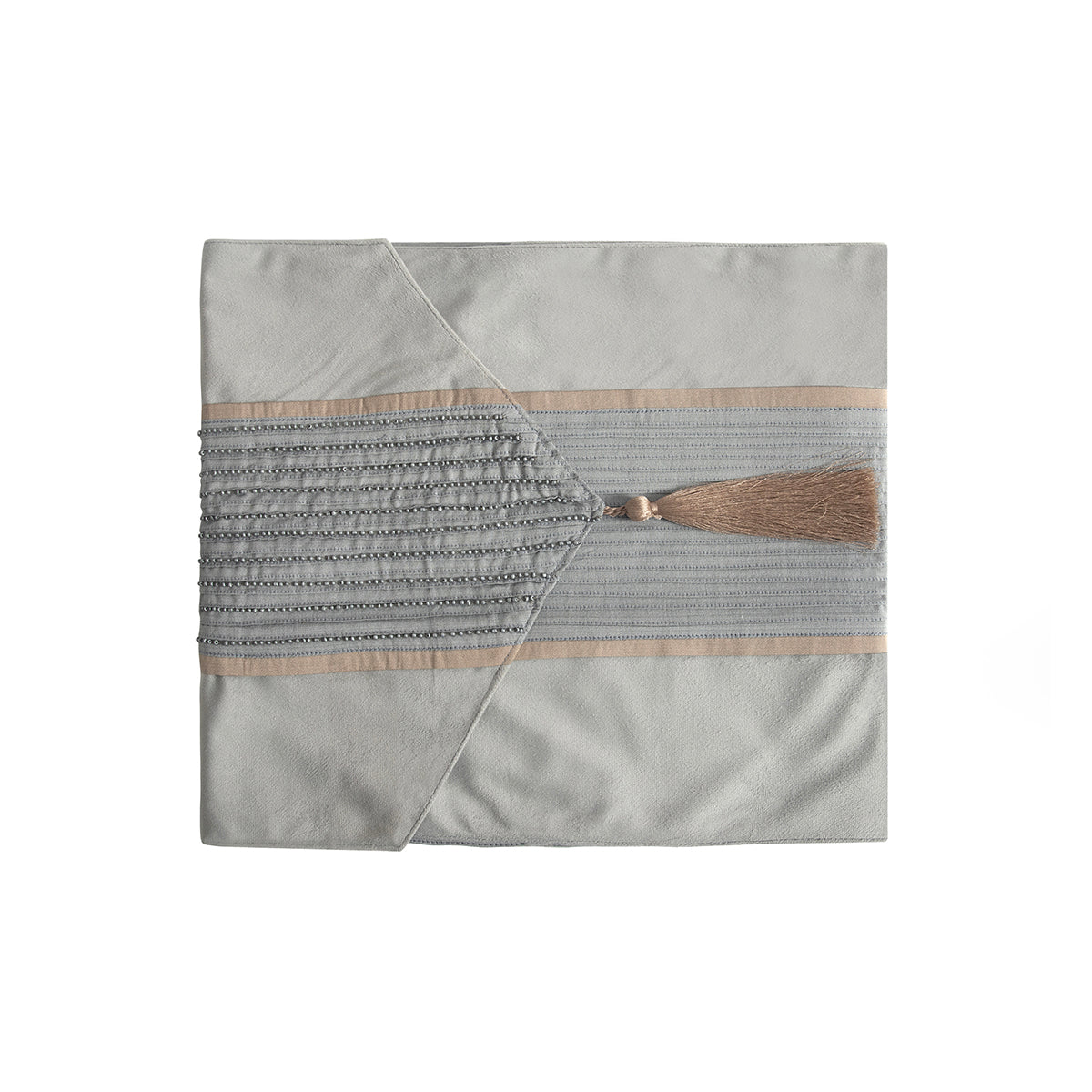 Maspar Runner Embroidered Hand Finished Majesty Silver Grey