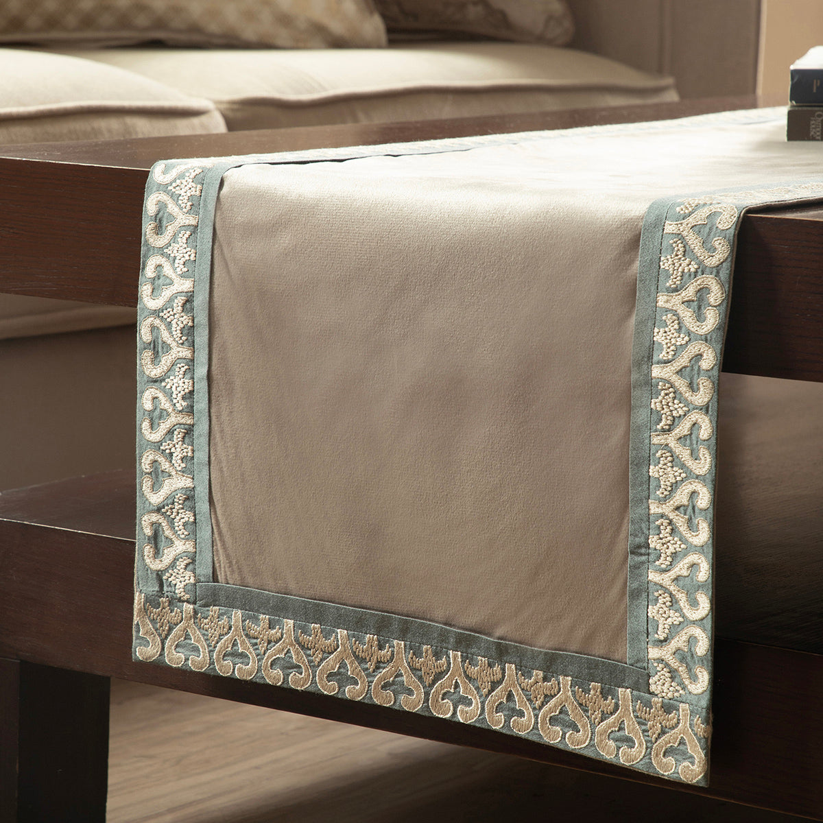 Maspar Runner Embroidered Hand Finished Regalia Beige