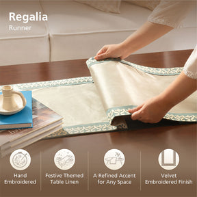 Maspar Runner Embroidered Hand Finished Regalia Beige