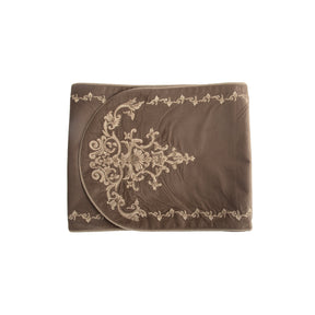 Maspar Grandeur 4Pcs Table Set Embroidered Hand Finished Brown