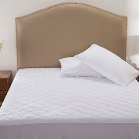 2" Zig Zag Quilt Water Proof Fabric White Mattress Protector