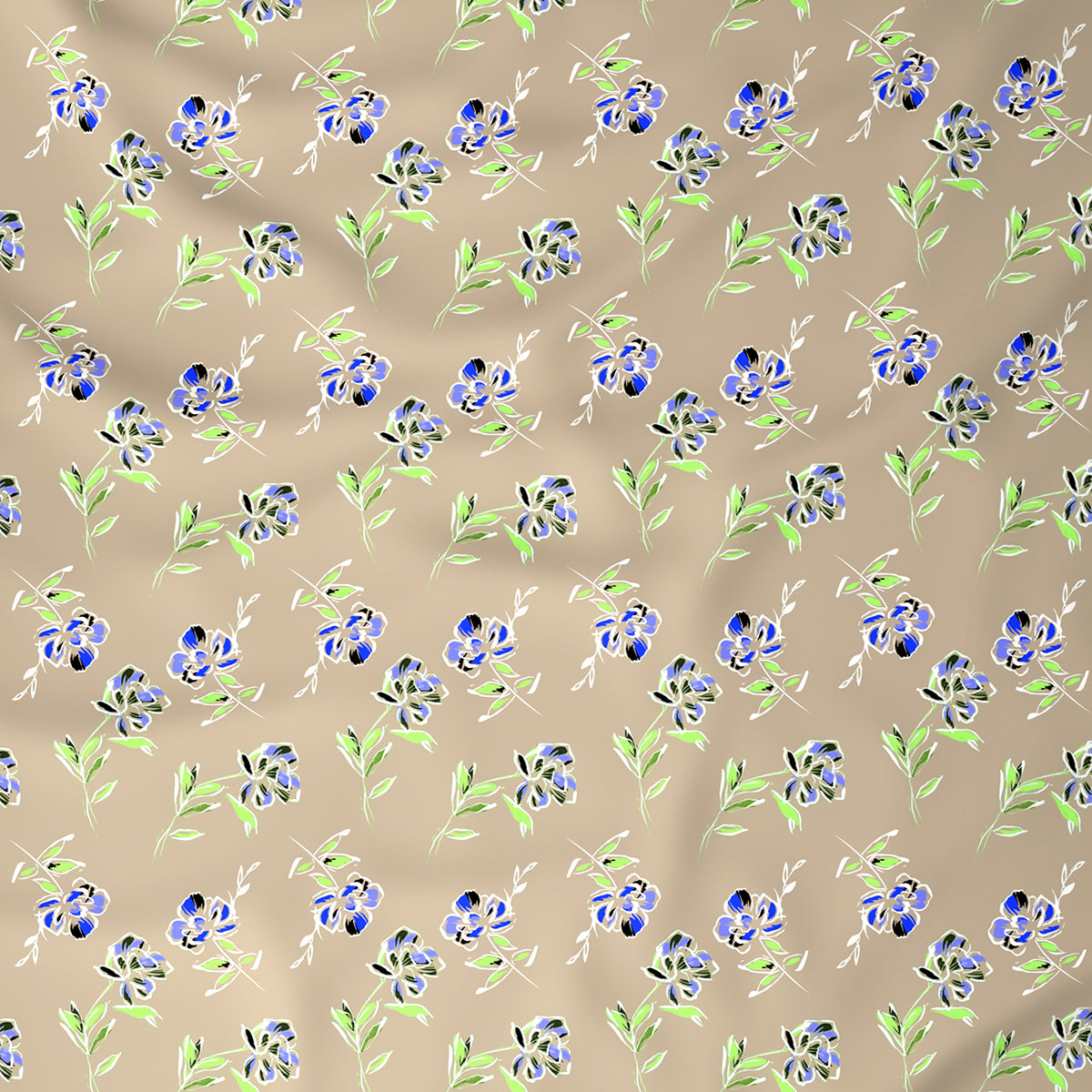 Modern Sanctuary Louisa Printed 144 TC 100% Cotton Beige Bed Sheet with Pillow Case