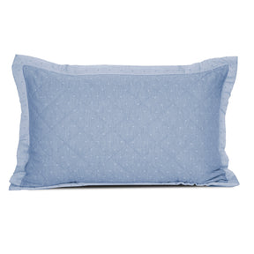 Maspar Muted Dot Pillow Sham Set Egyption Cotton Printed Ultra Soft Quilted Blue
