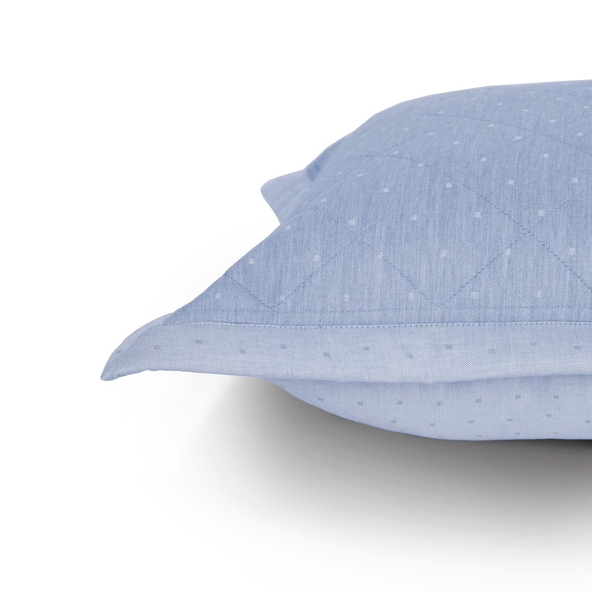 Maspar Muted Dot Pillow Sham Set Egyption Cotton Printed Ultra Soft Quilted Blue