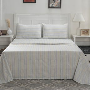 Optimist Bloom 100% Cotton Printed Bed Sheet with Pillow Case