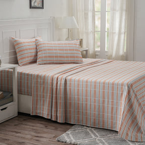 Optimist Bloom 100% Cotton Printed Bed Sheet with Pillow Case