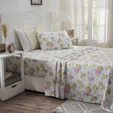 Optimist Bloom 300 TC Isidora 100%Cotton Printed Bed Sheet with Pillow Case