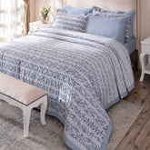 Ornamental Elegance Arabelle Quilt/Quilted Bed Cover Blue