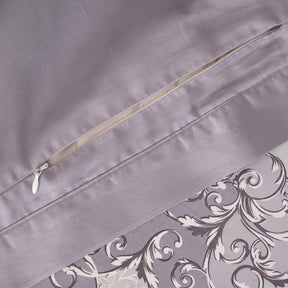 Ornamental Elegance Coronet 100% Cotton Duvet Cover with Pillow Case Purple