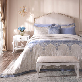 Ornamental Elegance Coronet 8Pcs Duvet Cover Set Blue
