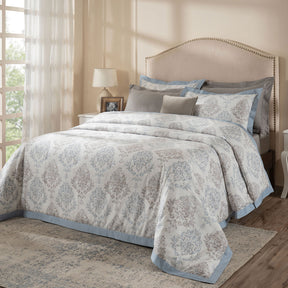 PBS Timeless Ornare 100% Cotton 8Pcs Duvet Cover Set Dusty Blue