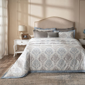 PBS Timeless Ornare 100% Cotton 8Pcs Duvet Cover Set Dusty Blue