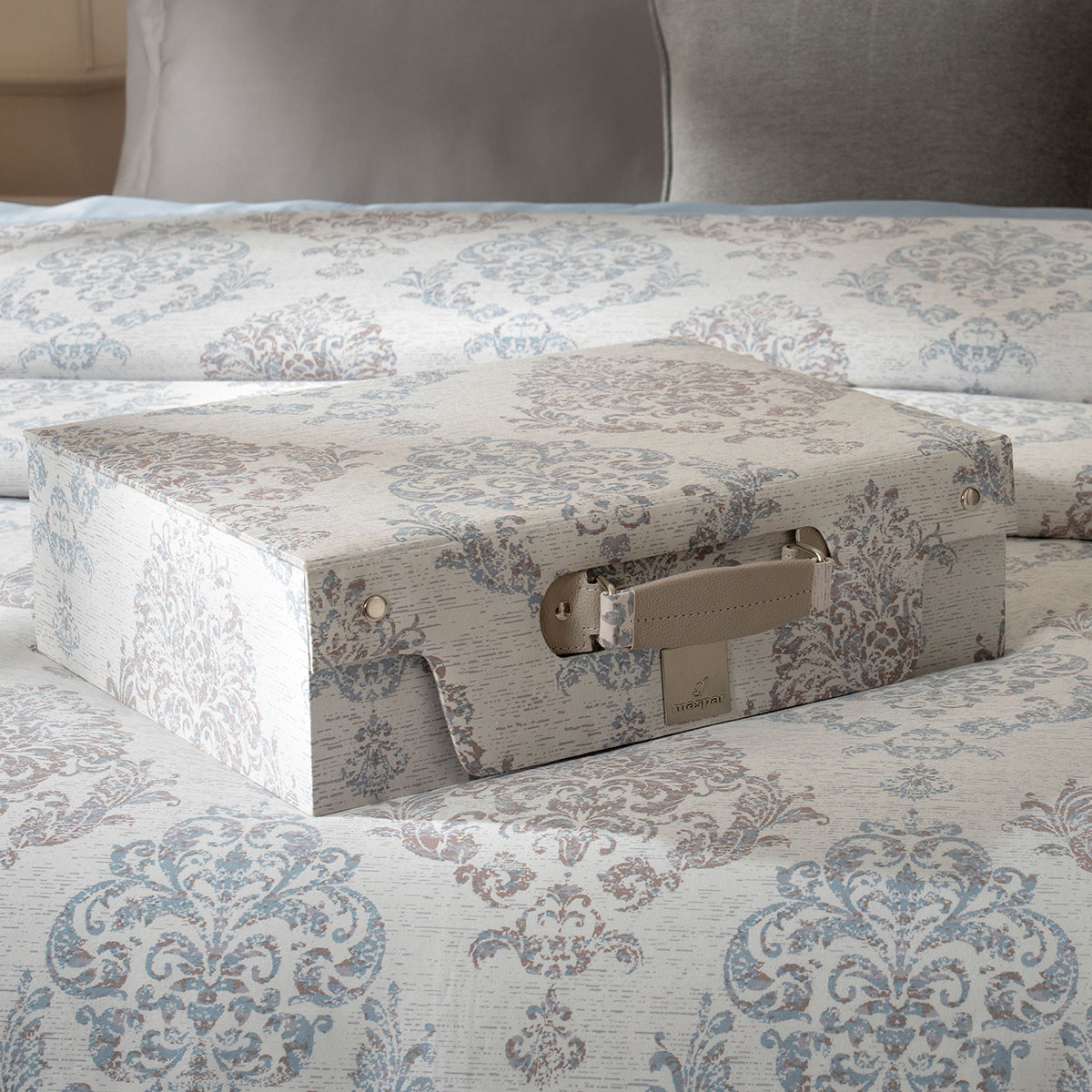 PBS Timeless Ornare 100% Cotton 8Pcs Duvet Cover Set Dusty Blue