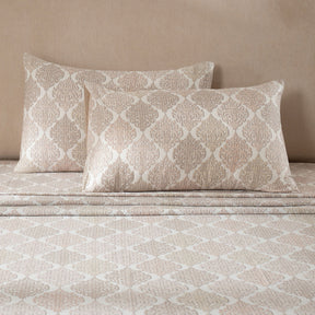 PBS Timeless Ornare 100% Cotton Bed Sheet with Pillow Case Peach