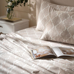PBS Timeless Ornare 100% Cotton Bed Sheet with Pillow Case Peach