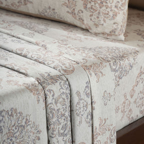 PBS Timeless Ornare 100% Cotton Bed Sheet with Pillow Case Tan