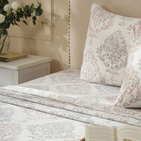 PBS Timeless Ornare 100% Cotton Bed Sheet with Pillow Case Tan