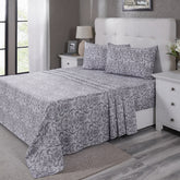 PBS Vintage Chic Dawson 100% Cotton Bedsheet with Pillow Case Grey