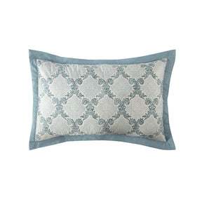 Pillow Sham Set 100% Cotton Blue Damascene Imperial Grace