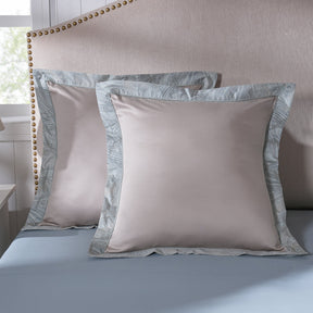 Classical Ornate Baroque Feathering Pillow Case Euro Set Blue