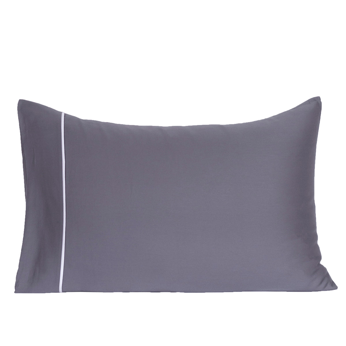 Viola Solid 2PC Pillow Case Set Smoked Grey