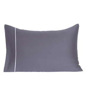 Viola Solid 2PC Pillow Case Set Smoked Grey