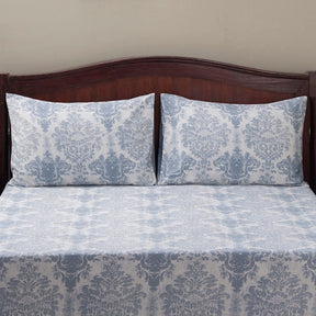Tranquil Serenity Adaline 100% Cotton Printed Blue Pillow Case Set Of 2