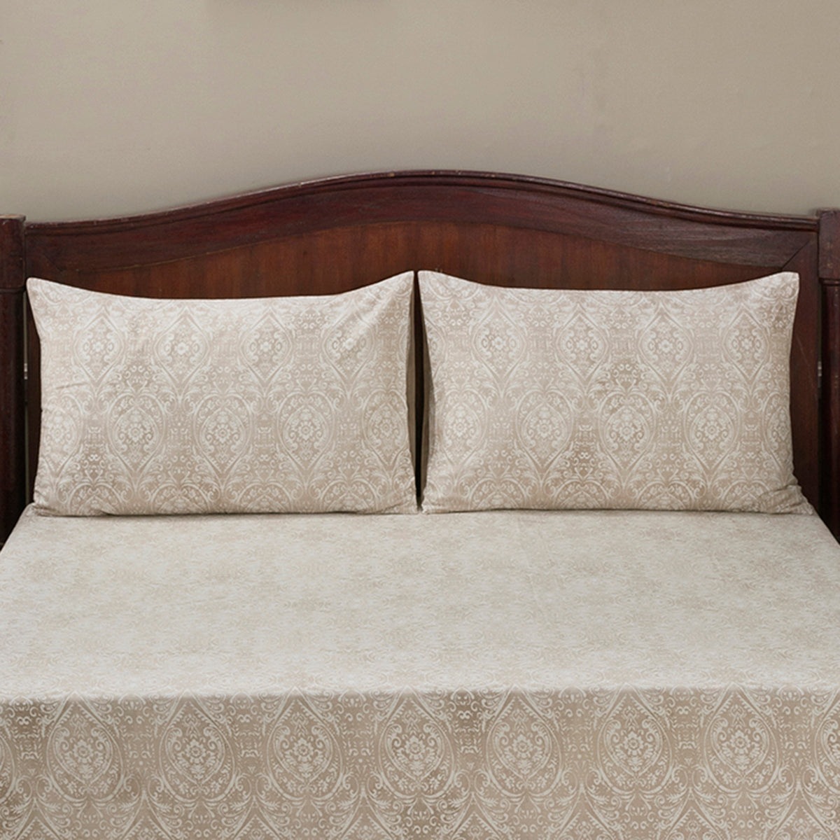 Tranquil Serenity Lucille 100% Cotton Printed Neutral Pillow Case Set