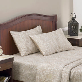 Tranquil Serenity Lucille 100% Cotton Printed Neutral Pillow Case Set