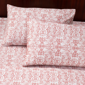 Tranquil Serenity Ellis 100% Cotton Printed Red Pillow Case Set Of 2