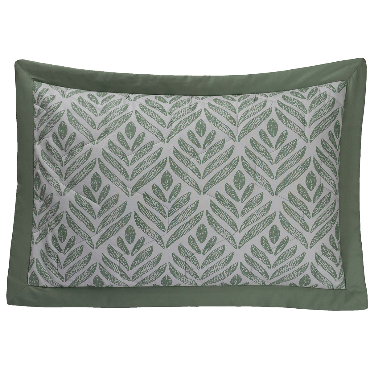 Global Atelier Petal Touch Green Machine Quilted 2PC Pillow Sham Set