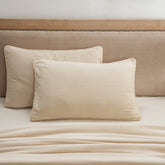 Caroline Woven Herringbone Pattern Beige 2PC Pillow Sham Set