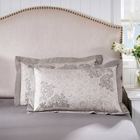 Classical Ornate Seamless Scroll Pillow Sham Set Neutral