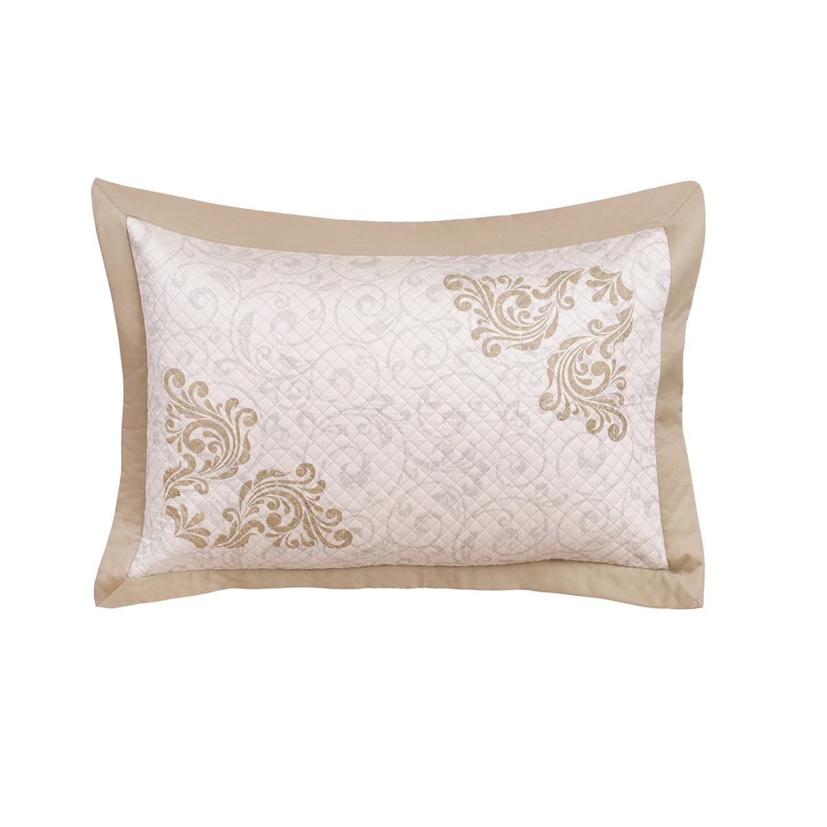 Classical Ornate Seamless Scroll Pillow Sham Set Gold