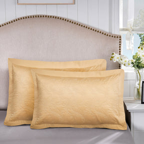 Classical Ornate Twirls & Swirls Pillow Sham Set Gold