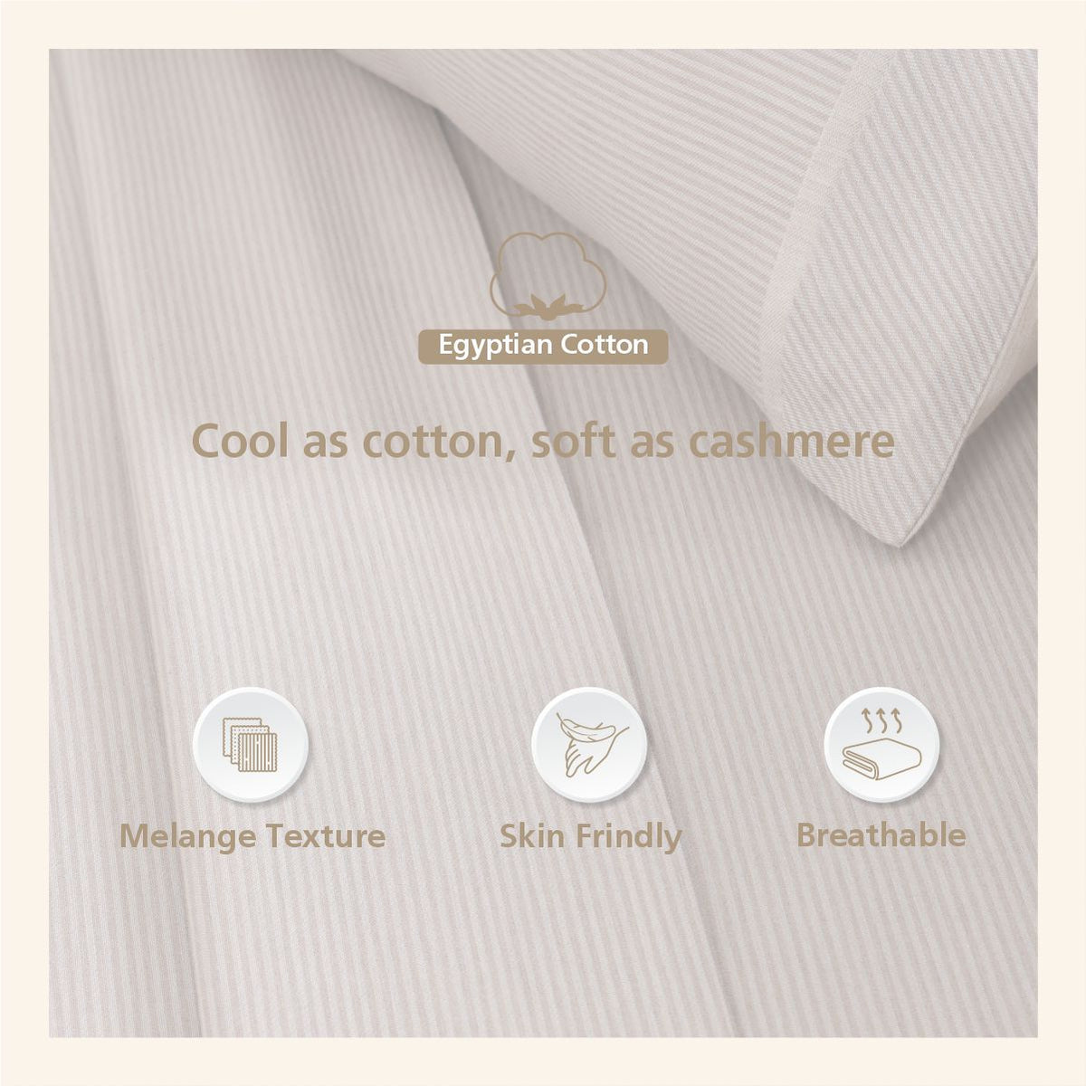 Pin Stripe Made With Egyption Cotton Ultra Soft Green Bed Sheet with Pillow Case