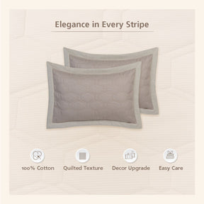 Pin Stripe Made With Egyption Cotton Ultra Soft Beige Pillow Sham Set